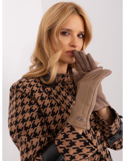 Női kesztyű MIF sötétbézs