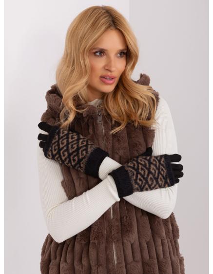 Dámske rukavice so vzorom GETA čierne