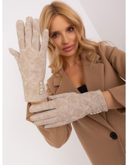 Női kesztyű díszgombokkal GEJA bézs színű