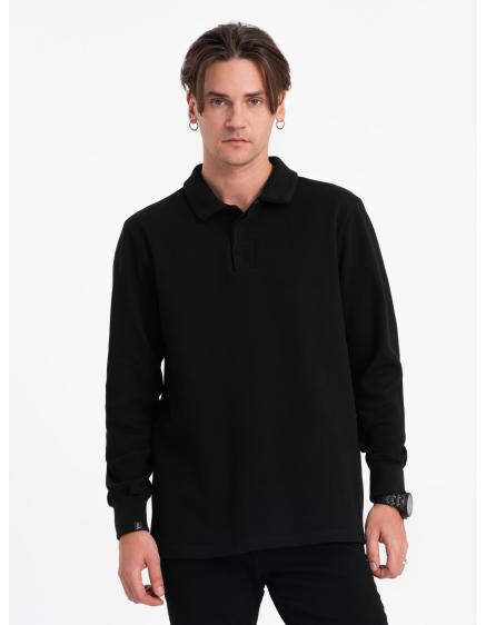 Pánska polokošeľa s golierom V8 OM-SSNZ-0149 čierna