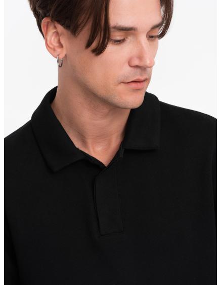Pánska polokošeľa s golierom V8 OM-SSNZ-0149 čierna