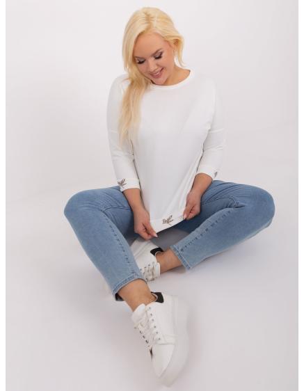 Dámska rebrovaná blúzka plus size ecru