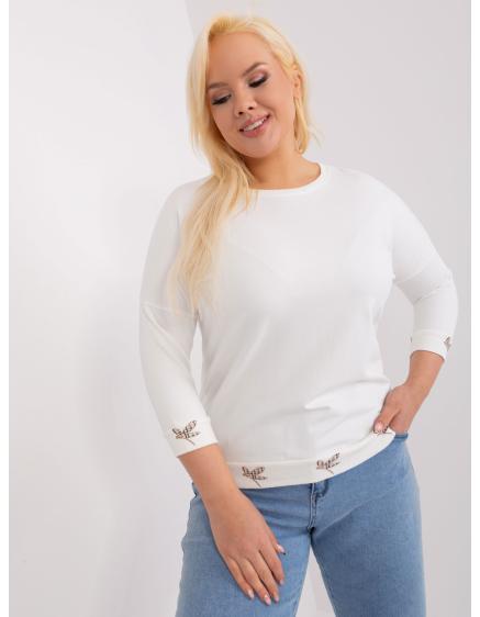 Dámska rebrovaná blúzka plus size ecru