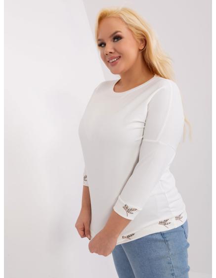 Dámska rebrovaná blúzka plus size ecru
