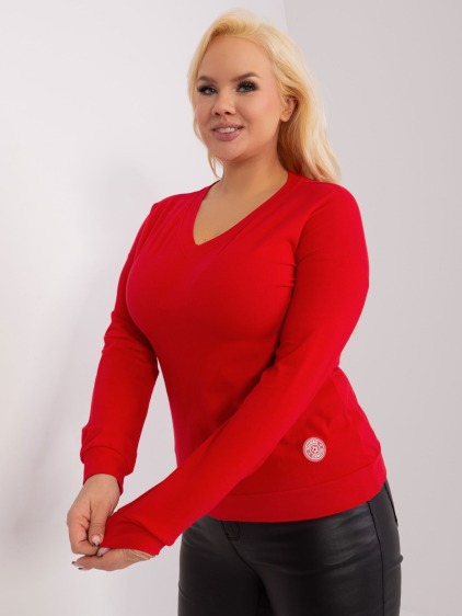 Női hosszú ujjú blúz plus size piros