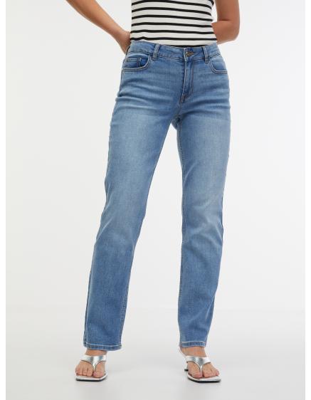 Svetlomodré dámske džínsy rovného strihu