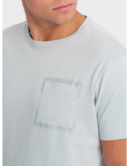 Férfi pamut póló zsebbel V10 OM-TSPT-0154 világosszürke