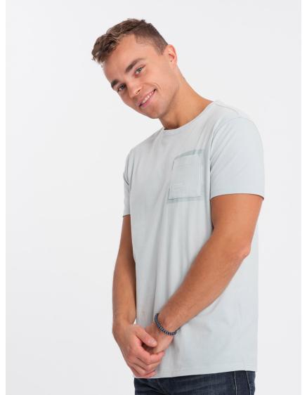 Férfi pamut póló zsebbel V10 OM-TSPT-0154 világosszürke