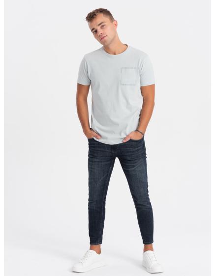 Férfi pamut póló zsebbel V10 OM-TSPT-0154 világosszürke
