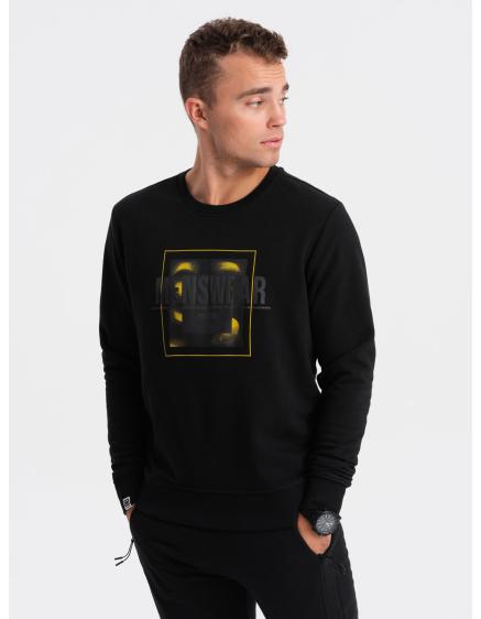 Pánska mikina bez potlače V1 OM-SSPS-0157 čierna