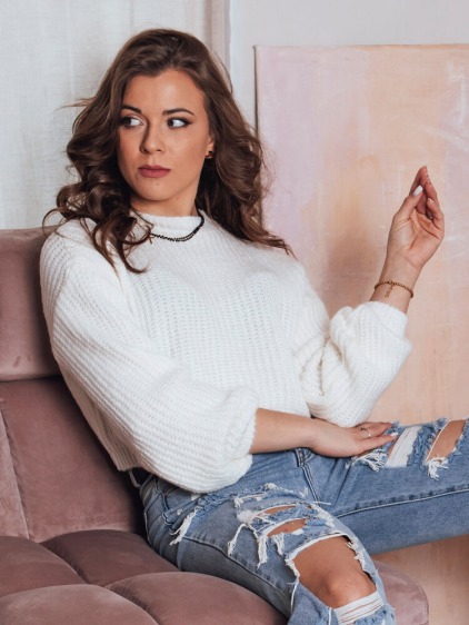 Dámský oversize svetr BILLIS ecru 