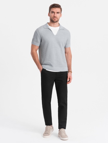 Pánské klasické chino kalhoty V5 OM-PACP-0188 černé 