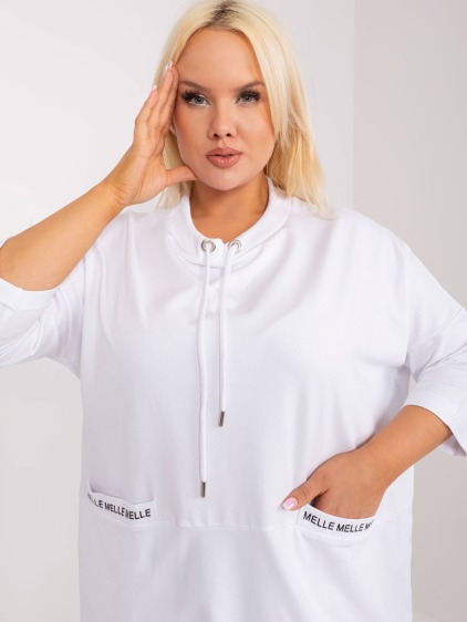 Női pamut plus size blúz LOMA fehér