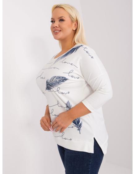 Dámská halenka plus size s potiskem MONA ecru 