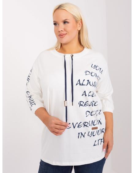 Dámská halenka plus size  s nápisem NERA ecru