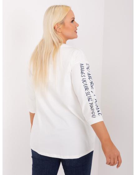 Dámská halenka plus size  s nápisem NERA ecru