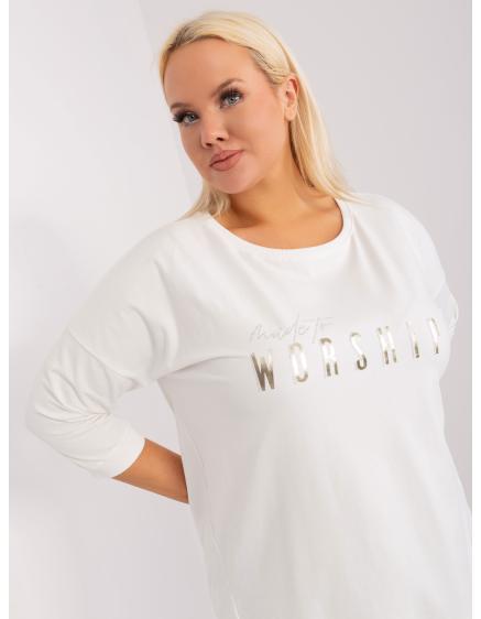 Női plus size blúz hasítékkal UMA ekrü színben