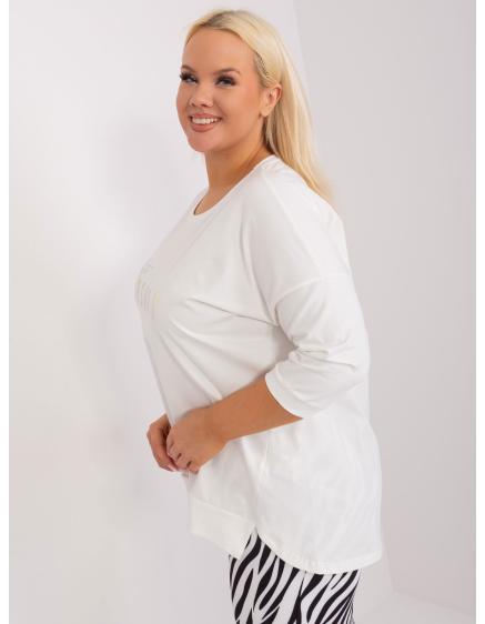 Női plus size blúz hasítékkal UMA ekrü színben