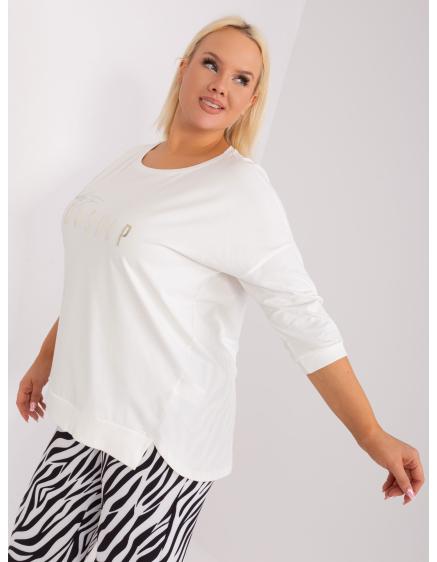 Női plus size blúz hasítékkal UMA ekrü színben