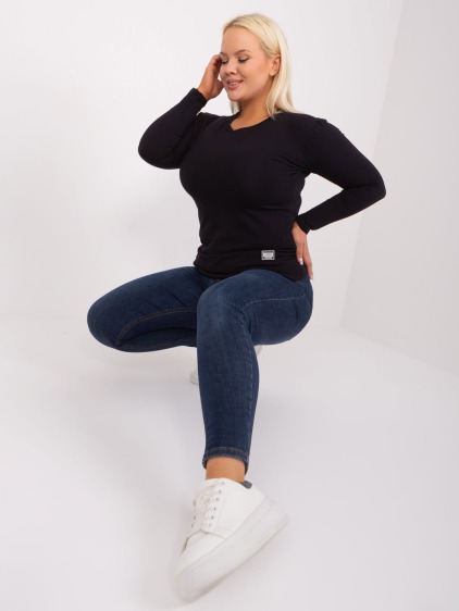 Női hosszú ujjú blúz plus size DREA fekete