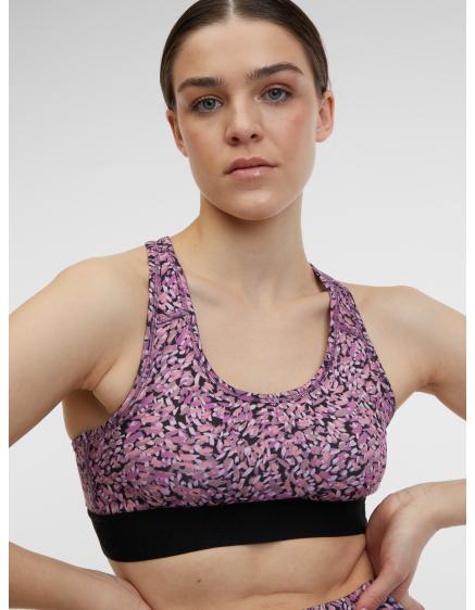 Világoslila női mintás sportmelltartó