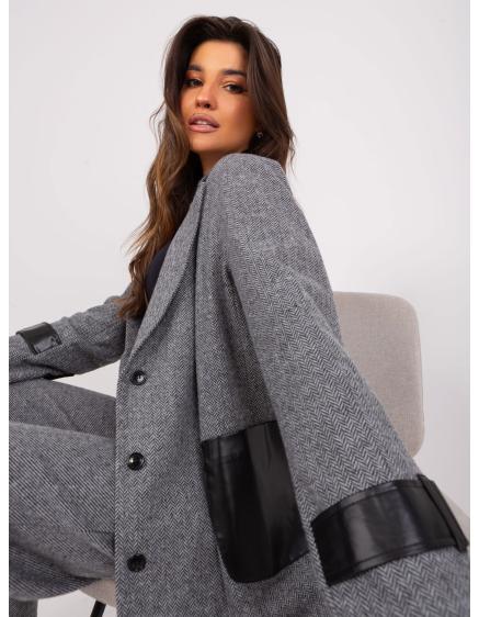 Női kabát FREE szürke és fekete