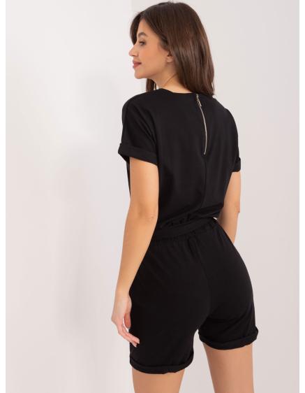 Női rövid ujjú kezeslábas SEV fekete