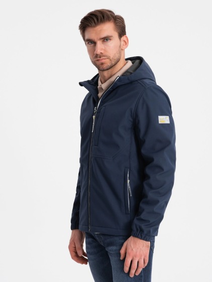 Férfi SOFTSHELL dzseki fleece V5 OM-JANP-0137 sötétkék