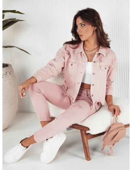 Dámska nadrozmerná džínsová bunda MOLI ružová