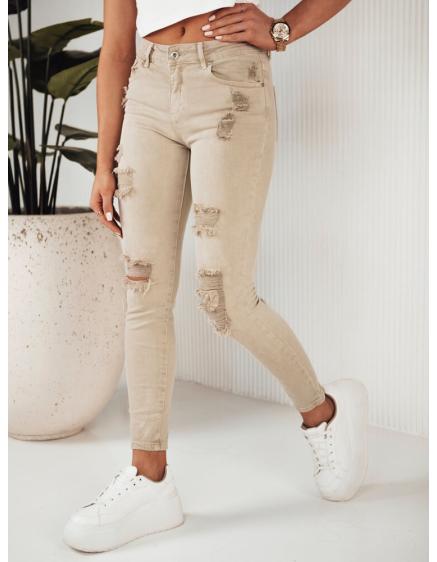 Dámske džínsové nohavice NOEL tmavobéžové
