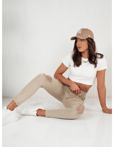 Dámske džínsové nohavice NOEL tmavobéžové