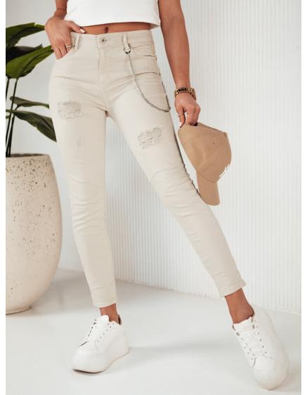 Dámské džínové kalhoty ALEX světle béžové