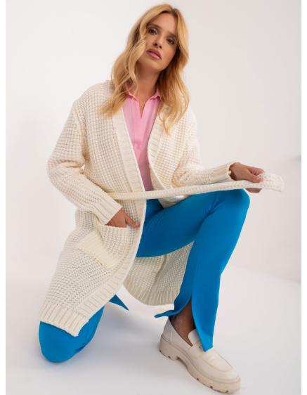 Női pulóver övvel IVA ekrü színű