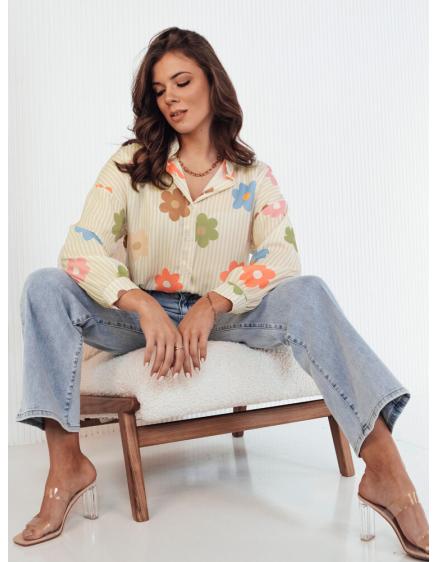 Női oversize ing PLANTINA bézs színben