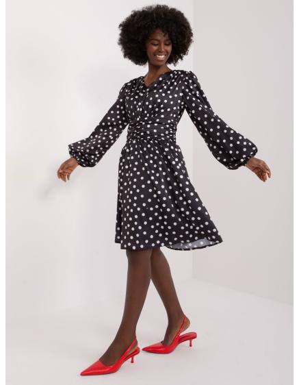 Dámske šaty s volánovými rukávmi TELA čierne