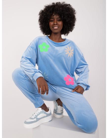 Dámska súprava s farebnými kvetmi ORA svetlomodrá