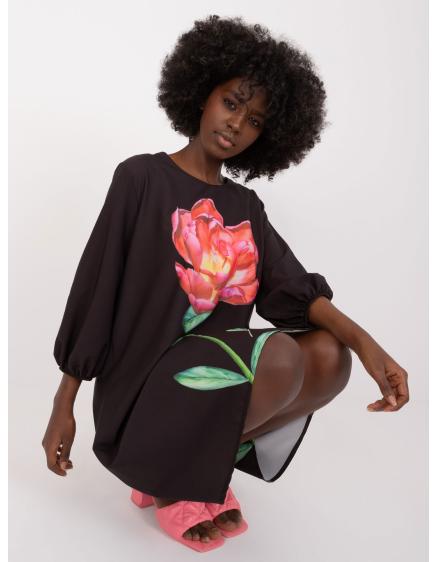 Női nyomtatott ruha WETA fekete
