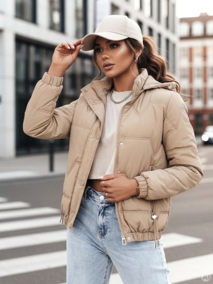 Dámska prešívaná bunda ZERNI khaki – fotografie produktu 5