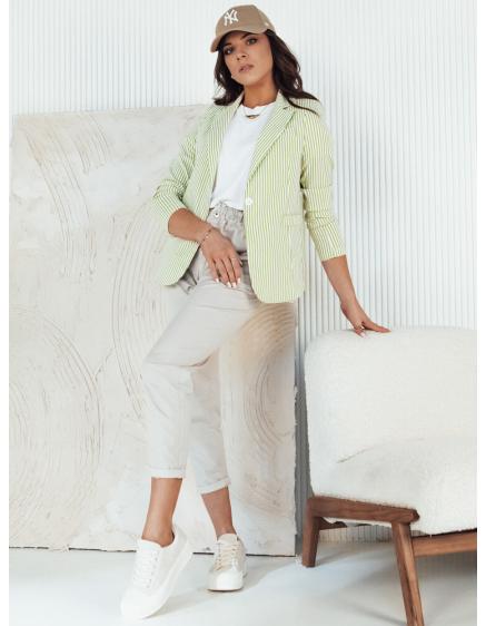 Dámska pruhovaná bunda LINARO biela a zelená