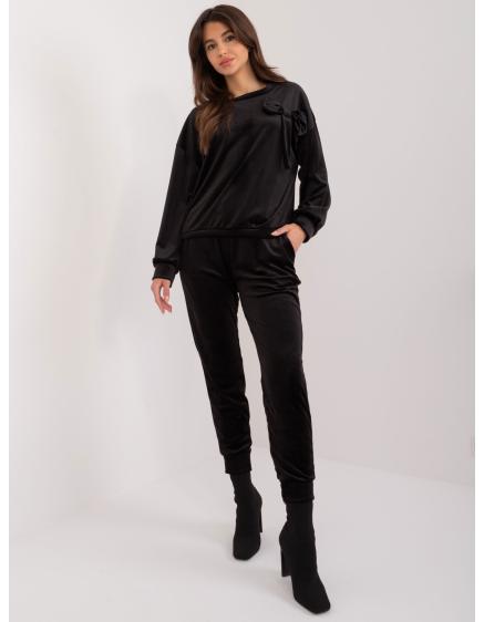 Dámsky komplet s mašľou na blúzke MULA čierna