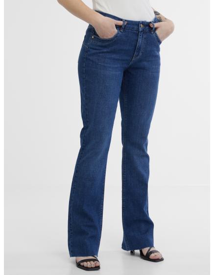 Tmavomodré dámske džínsy bootcut
