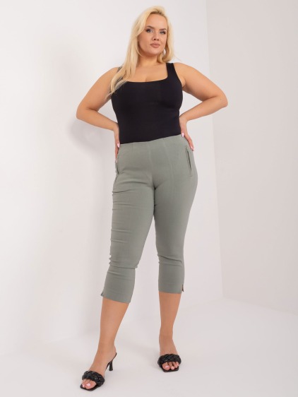 Dámske plus size nohavice RYBA khaki
