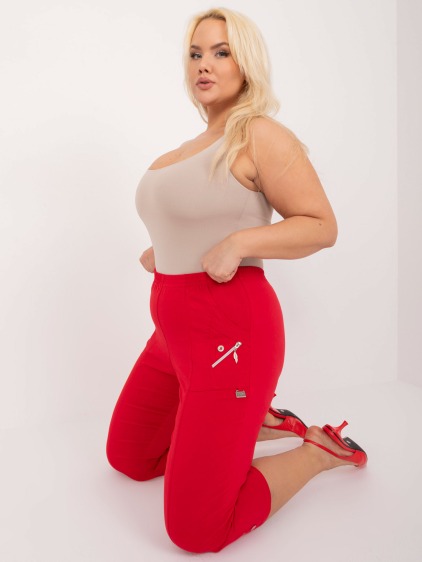 Dámske priliehavé 3/4 nohavice plus size HITAS červená