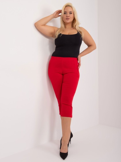 Dámske plus size nohavice FISH červená
