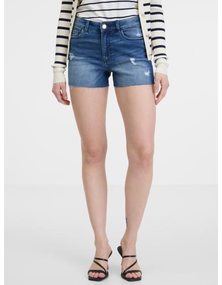 Tmavomodré dámske džínsové šortky