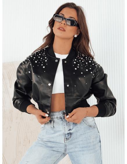 Dámska kožená bunda PRIDA čierna