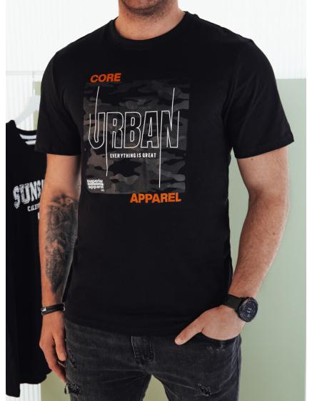 Férfi nyomtatott póló fekete