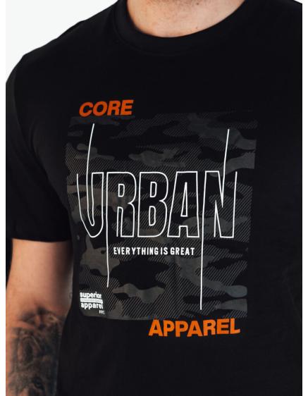 Férfi nyomtatott póló fekete