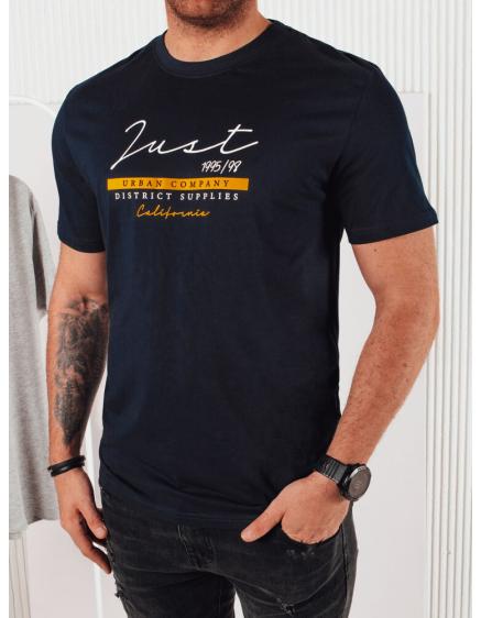 Férfi póló nyomtatott KIK sötétkék