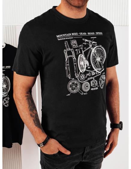 Férfi nyomtatott póló fekete